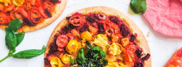rainbow pizzas vegetable snacks