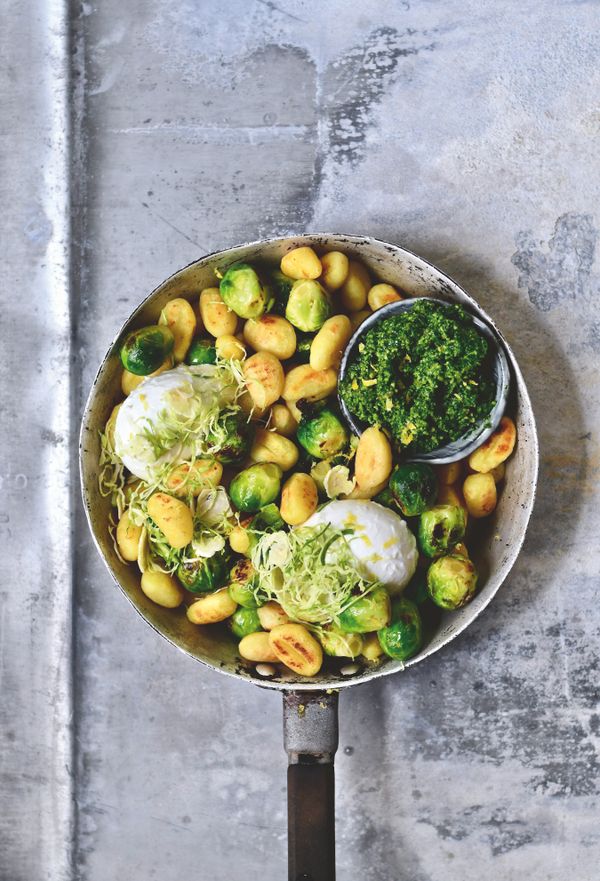 Gebakken spruitjes met gnocchi