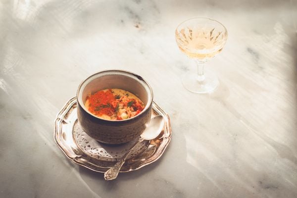 Luxe Chinees gestoomd ei met rivierkreet en zalmeitjes | koolhydraatarm voorgerecht met rivierkreeft