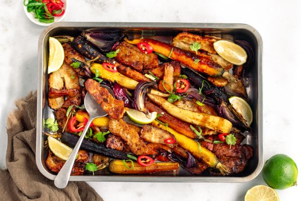 Halloumi traybake