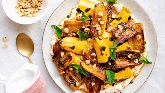 Gekarameliseerde courgettes: vegetarisch hoofdgerecht / courgettesalade